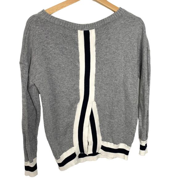 If By Sea Split Back Crew Neck Sweater Gray XS Wool Blend - Picture 3 of 6